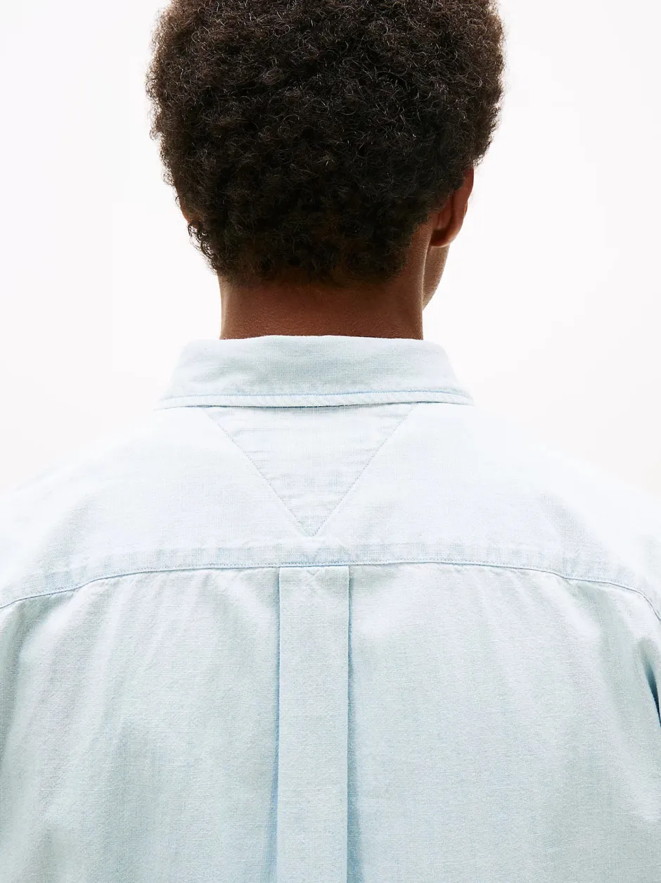 miesten kauluspaita, CHAMBRAY POCKET RF SHIRT Indigo>Tommy Hilfiger Discount