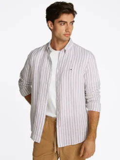 miesten kauluspaita, LINEN ESSENTIAL STRIPE RFSHIRT>Tommy Hilfiger Hot