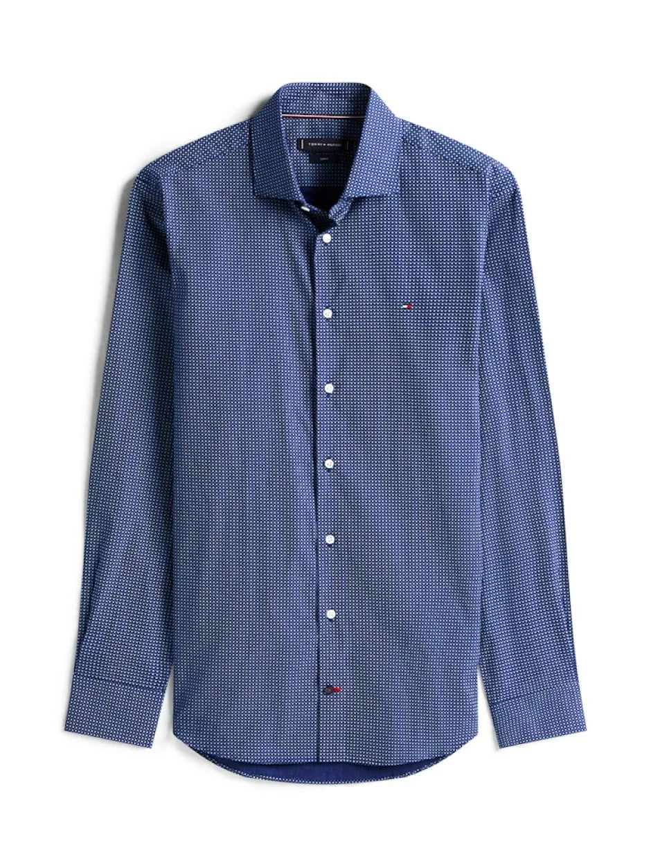 miesten kauluspaita, CL - FAKE SOLID PRT SF SWS SHIRT>Tommy Hilfiger Hot