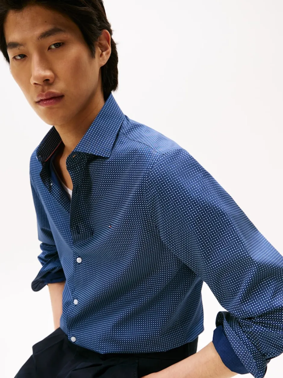 miesten kauluspaita, CL - FAKE SOLID PRT SF SWS SHIRT>Tommy Hilfiger Hot