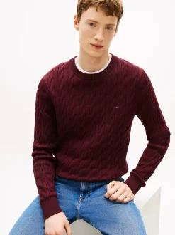 miesten neulepaita Classic Cotton Cable Crew Neck,>Tommy Hilfiger Outlet