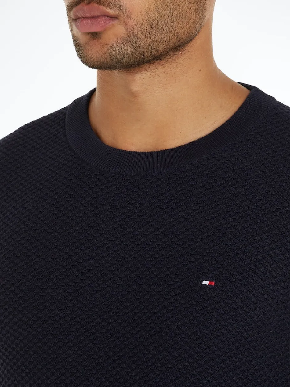 Miesten Neulepusero, OVAL STRUCTURE CREW>Tommy Hilfiger Sale