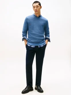 miesten neulepusero K ESSENTIAL STRUCTURE CREW NECK, sininen><noscript><img width=