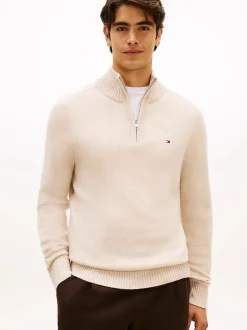 miesten neulepaita Lambswool Zip Mock,>Tommy Hilfiger Online