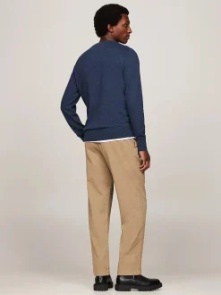 Miesten Neulepusero, PIMA ORG CTN CASHMERE CREW Indigo>Tommy Hilfiger New