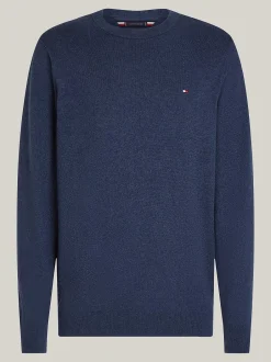 Miesten Neulepusero, PIMA ORG CTN CASHMERE CREW Indigo><noscript><img width=