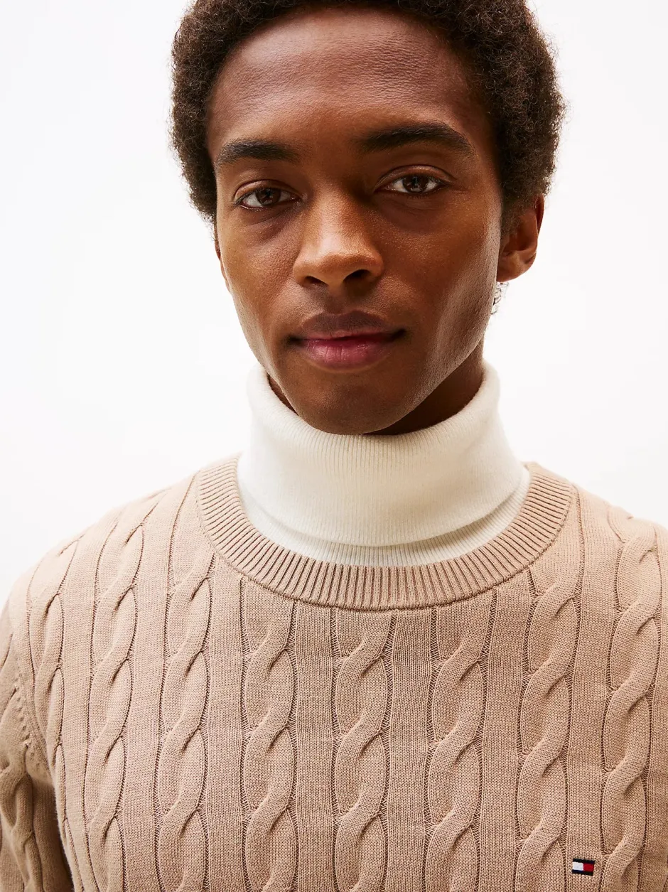 miesten neulepaita Classic Cotton Cable Crew Neck,>Tommy Hilfiger Clearance