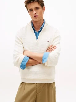 miesten neulepusero Seasonal Structure Zip Mock,>Tommy Hilfiger Sale