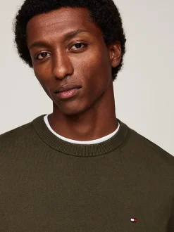 Miesten Neule, PIMA ORG CTN CASHMERECREW NECK Armeijanvihreä><noscript><img width=