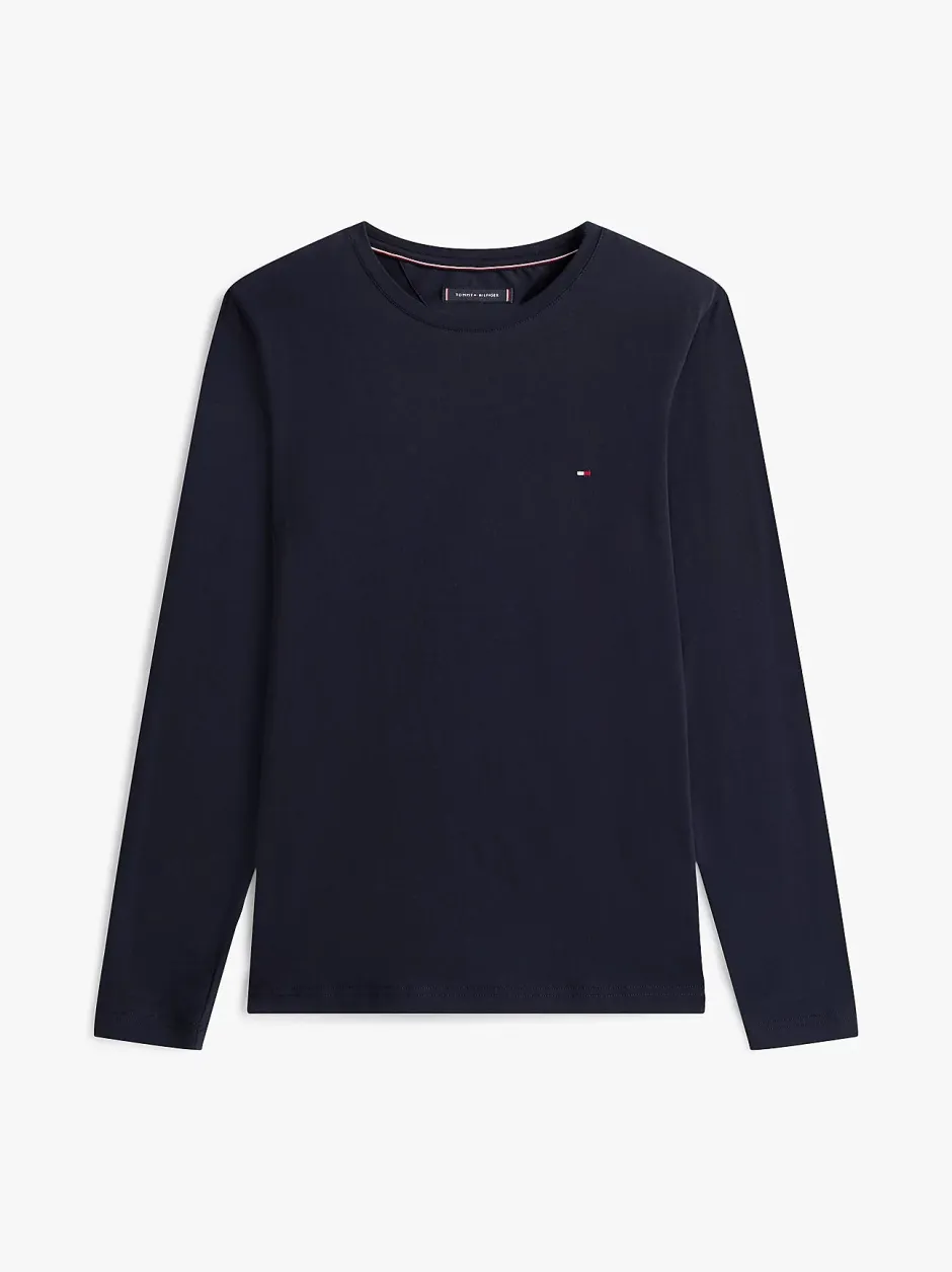 miesten paita, STRECH SLIM FIT LONG SLEEVE TEE>Tommy Hilfiger Outlet