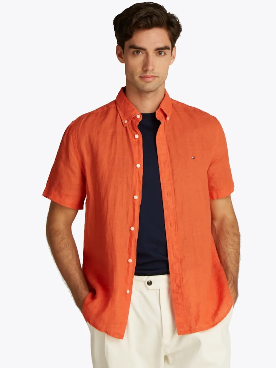 miesten paita, PIGMENT DYED LINEN RF SS>Tommy Hilfiger Hot