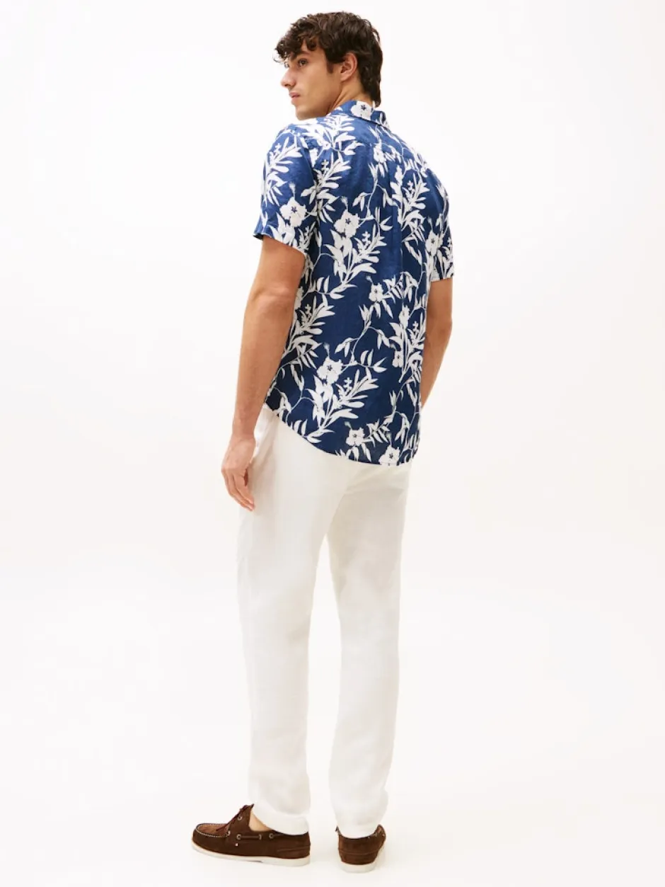 miesten pellavapaita, LINEN TROPICAL PRT SS RF SHIRT>Tommy Hilfiger Hot