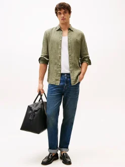 miesten pellavapaita, PIGMENT DYED LINEN SOLID><noscript><img width=