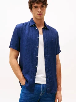 miesten pellavapaita, PIGMENT DYED LINEN RF SS>Tommy Hilfiger Outlet