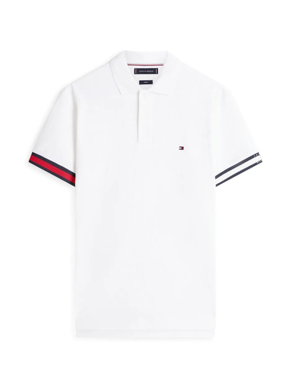 miesten pikeepaita RWB Cuff Liquid Cottom Slim Polo,>Tommy Hilfiger Clearance