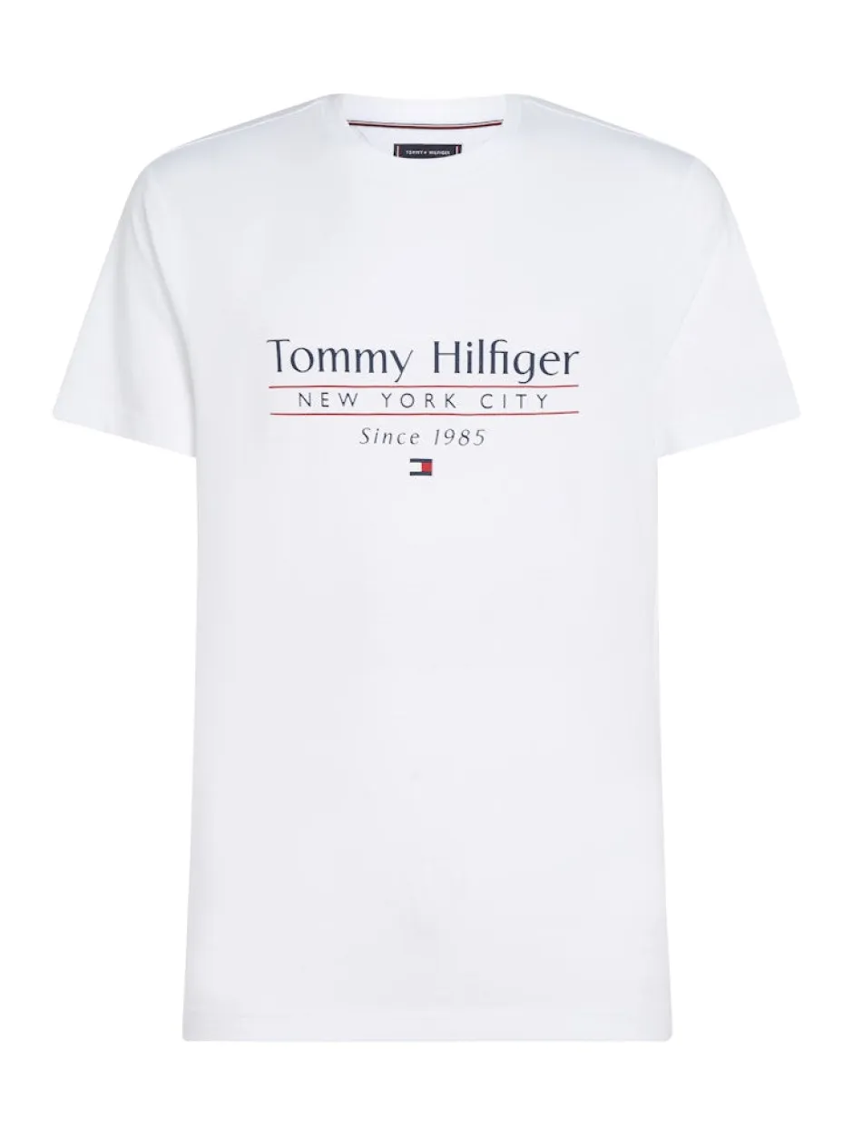 miesten t-paita, HILFIGER CENTER STACK LOGO TEE>Tommy Hilfiger Discount