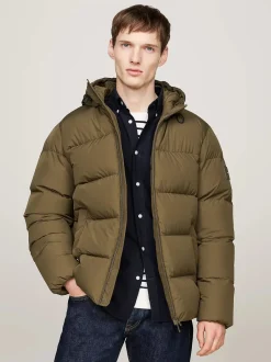 Miesten Untuvatakki, K DOWN HOODED PUFFER Armeijanvihreä>Tommy Hilfiger Outlet