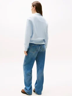 naisten college, SCRIPT REG PIQUE SWEATER>Tommy Hilfiger Clearance