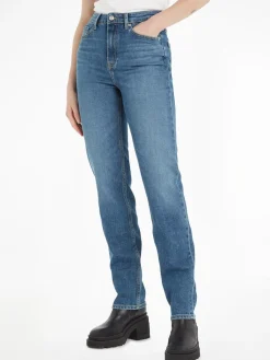 Naisten Farkut, CLASSIC STRAIGHT RW MEL Indigo>Tommy Hilfiger Discount