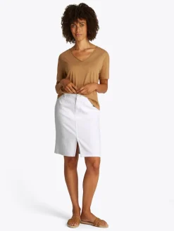 naisten farkkuhame, DNM KNEE STRAIGHT SKIRT WHITE>Tommy Hilfiger Outlet