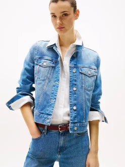 naisten farkkutakki, DNM SLIM JACKET UMA Indigo>Tommy Hilfiger Outlet