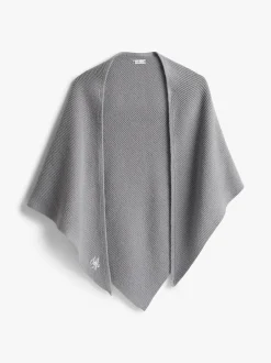 naisten huivi TOMMY SCRIPT CASH TRIANGLE SCARF, vaaleanharmaa>Tommy Hilfiger Outlet