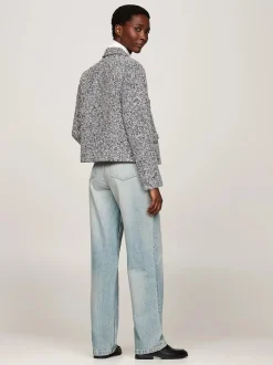 Naisten Jakku, BOUCLE WOOL MIX JACKET Harmaa Kuosi><noscript><img width=