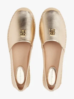 naisten kengät, TH LOGO METALLIC LEATHER ESPADRILLE><noscript><img width=