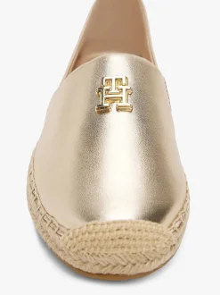 naisten kengät, TH LOGO METALLIC LEATHER ESPADRILLE><noscript><img width=