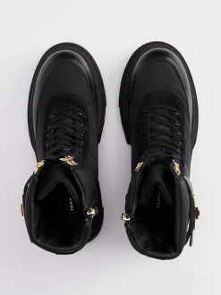 Naisten Kengät, BIKER LEATHER MIX LACE-UP><noscript><img width=