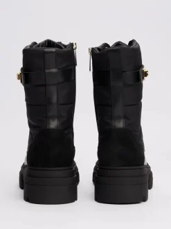 Naisten Kengät, BIKER LEATHER MIX LACE-UP><noscript><img width=