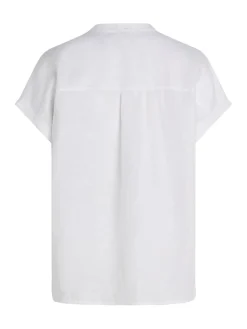 naisten lyhythihainen pellavapusero, ESS LINEN COLLARLESS SS BLOUSE><noscript><img width=