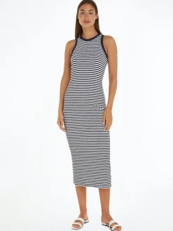 Naisten Maksimekko, SLIM 5X2 STR RIB MIDI DRESS>Tommy Hilfiger Hot