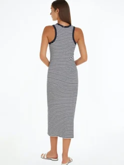 Naisten Maksimekko, SLIM 5X2 STR RIB MIDI DRESS>Tommy Hilfiger Hot