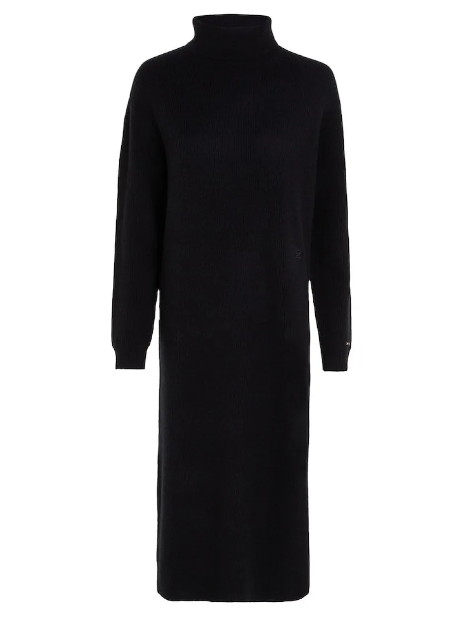 naisten mekko, MD WOOL CASH ROLL-NK MIDI DRESS>Tommy Hilfiger
