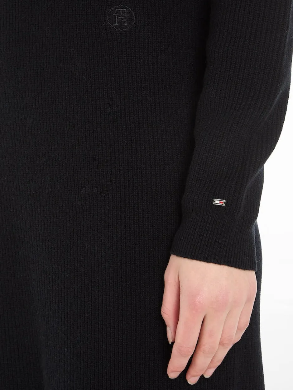 naisten mekko, MD WOOL CASH ROLL-NK MIDI DRESS>Tommy Hilfiger