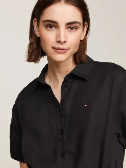 Naisten Mekko, LINEN SS MIDI SHIRT DRESS><noscript><img width=