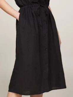 Naisten Mekko, LINEN SS MIDI SHIRT DRESS><noscript><img width=