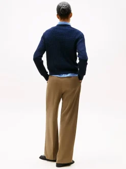 naisten neulepusero, CO CABLE C-NK LS SWEATER>Tommy Hilfiger Clearance