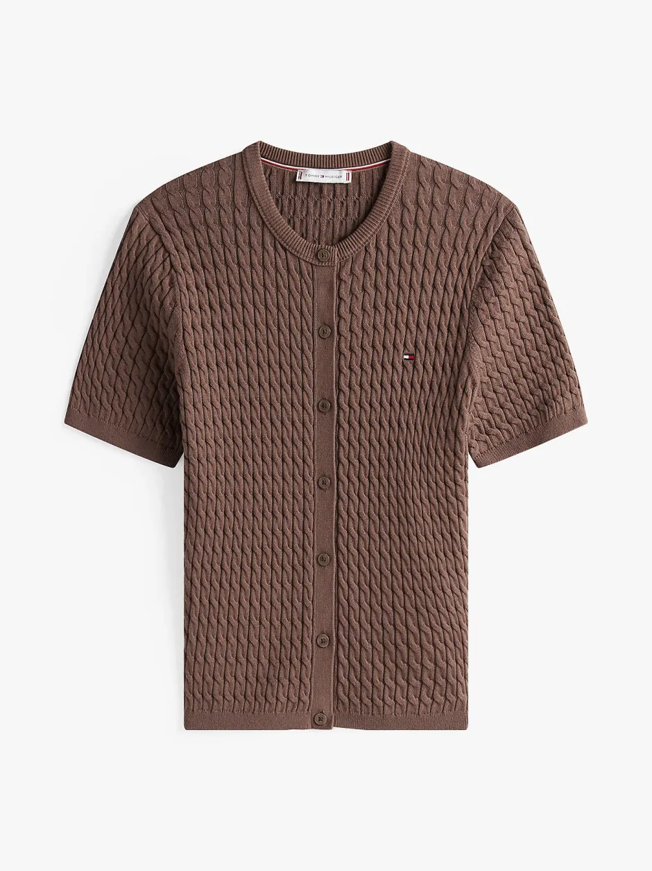 naisten neuletakki, CO CABLE FINE SS C-CARDIGAN>Tommy Hilfiger Hot