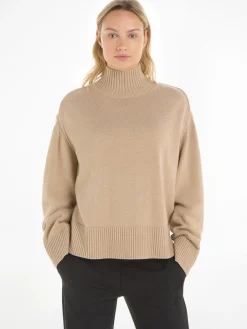 Naisten Neule, WOOL BLEND MOCK-NK SWEATER>Tommy Hilfiger Discount