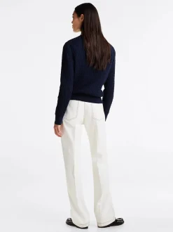 Naisten Neule, CO CABLE FINE GG V-NK LS SWEAT>Tommy Hilfiger Discount