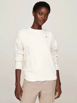 Naisten Neule, K-SOFT WOOL CABLE C-NK>Tommy Hilfiger Outlet