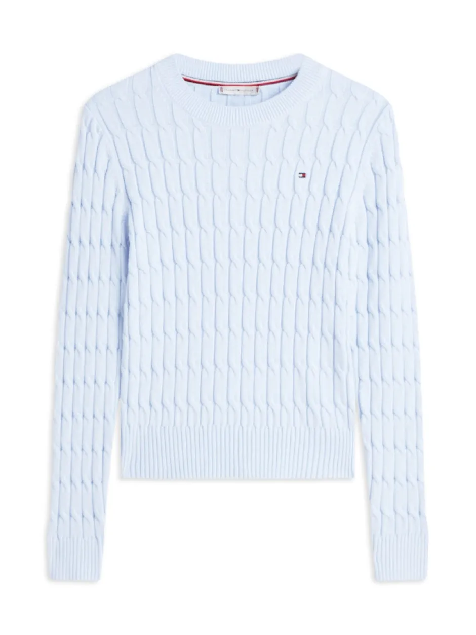 naisten neulepusero CO CABLE MID GG C-NK LS SWT,>Tommy Hilfiger New