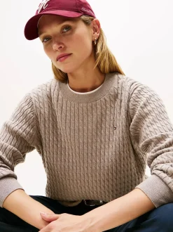 naisten neulepusero CO CABLE FINE GG C-NK LS SWEATER,><noscript><img width=