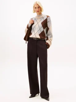 naisten neulepusero ALPACA BLEND ARGYLE C-NK LS SWEATER,><noscript><img width=