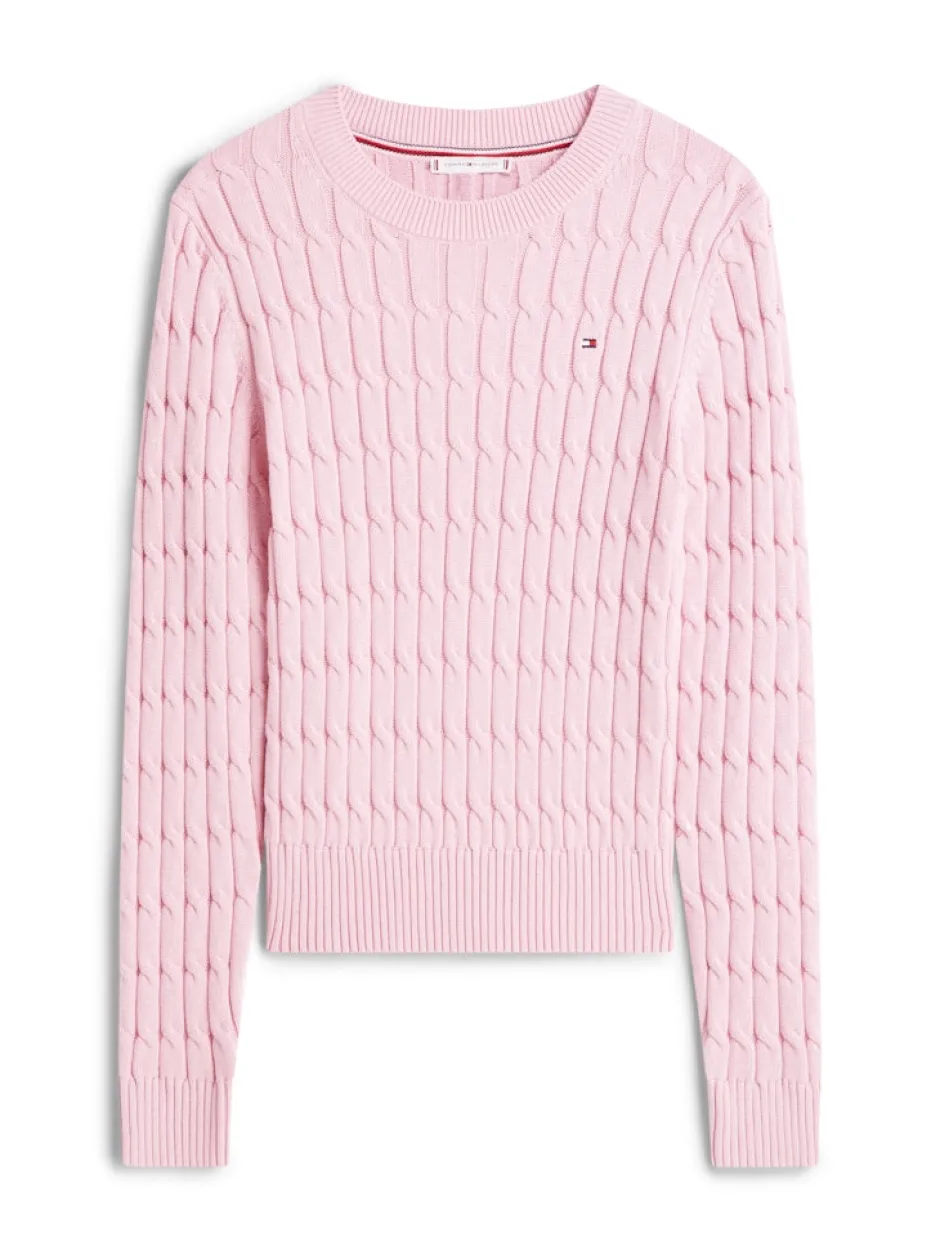 naisten neulepusero CO CABLE MID GG C-NK LS SWT,>Tommy Hilfiger Sale