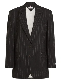 Naisten Oversize-bleiseri Liituraitakuosilla, OVERSIZED PREP PINSTRIPE BLAZER><noscript><img width=