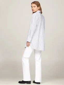 naisten paitapusero, STRIPE LOOSE FIT SHIRT>Tommy Hilfiger Hot