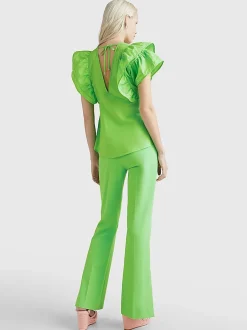 , Naisten Paita, CO SATEEN FRILL BLOUSE>Tommy Hilfiger Sale